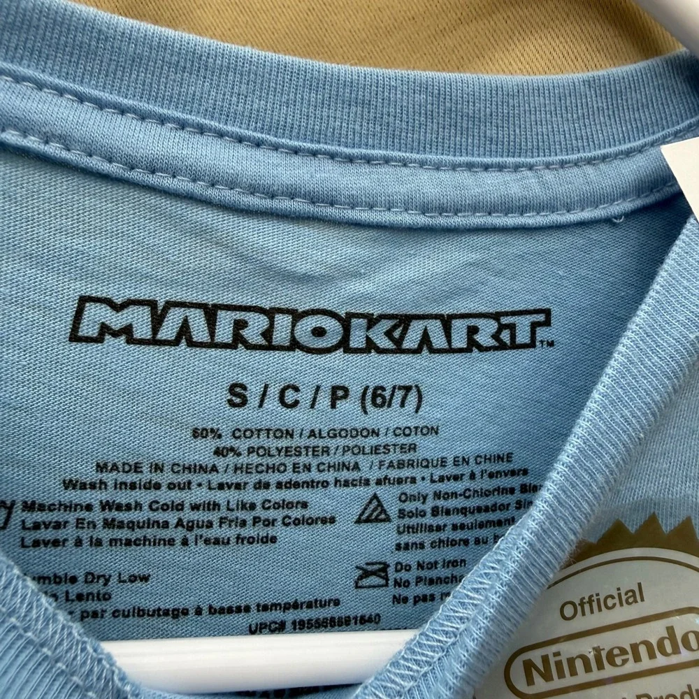 Nintendo Mario Kart Kids Light Blue Graphic‎ T-Shirt Size S 6/7 New GTSM027GYSC